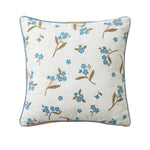 Decorative Pillow Linen Blend Floral Embroidery Removable Cover