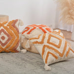 Decorative Pillow Set Hand-Tufted Cotton Square & Lumbar