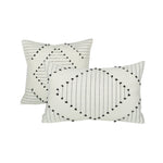 Decorative Pillow Set Hand-Tufted Cotton Square & Lumbar