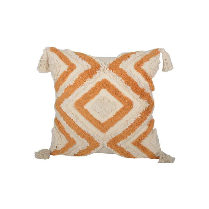 Decorative Pillow Set Hand-Tufted Cotton Square & Lumbar