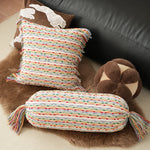 Decorative Pillow Set Handwoven Tassels & Fringe Removable Covers