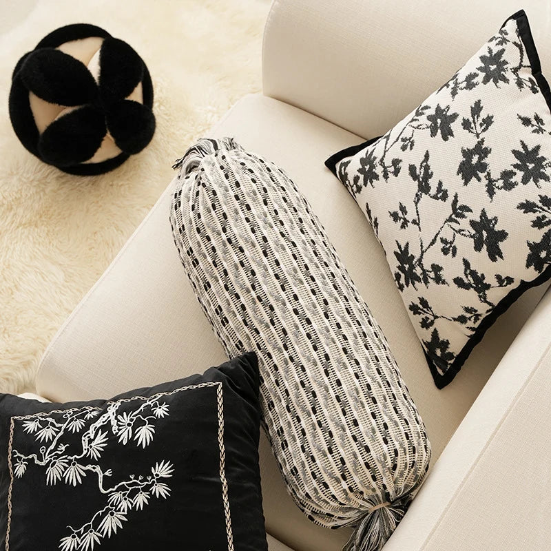Decorative Pillow Set Handwoven Tassels & Fringe Removable Covers