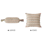 Decorative Pillow Set Handwoven Tassels & Fringe Removable Covers