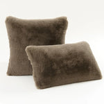 Decorative Pillow Set Plush Faux Fur Square & Lumbar