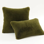 Decorative Pillow Set Plush Faux Fur Square & Lumbar
