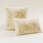 Decorative Pillow Set Plush Faux Fur Square & Lumbar