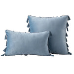 Decorative Pillow Set Velvet Tassel Trim Plush Inserts