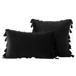 Decorative Pillow Set Velvet Tassel Trim Plush Inserts