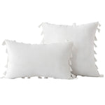 Decorative Pillow Set Velvet Tassel Trim Plush Inserts