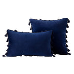 Decorative Pillow Set Velvet Tassel Trim Plush Inserts