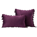Decorative Pillow Set Velvet Tassel Trim Plush Inserts
