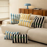 Decorative Pillow Striped Bouclé Embroidered 18x18