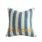 Decorative Pillow Striped Bouclé Embroidered 18x18