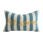 Decorative Pillow Striped Bouclé Embroidered 18x18