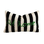 Decorative Pillow Striped Bouclé Embroidered 18x18