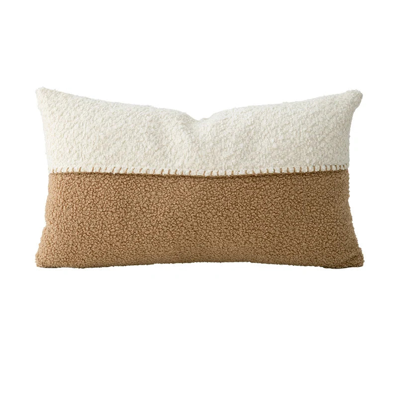Decorative Pillow Two-Tone Bouclé & Teddy Sherpa