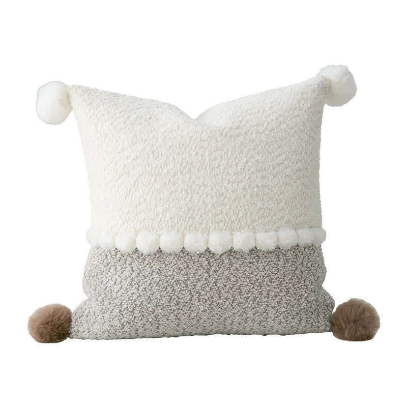 Decorative Pillow Two-Tone Bouclé & Teddy Sherpa