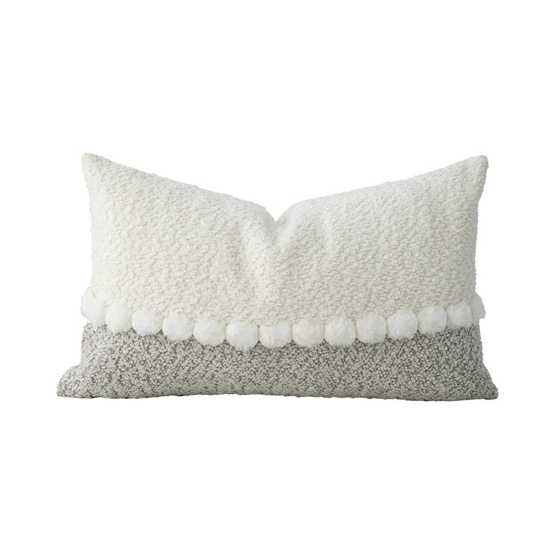 Decorative Pillow Two-Tone Bouclé & Teddy Sherpa