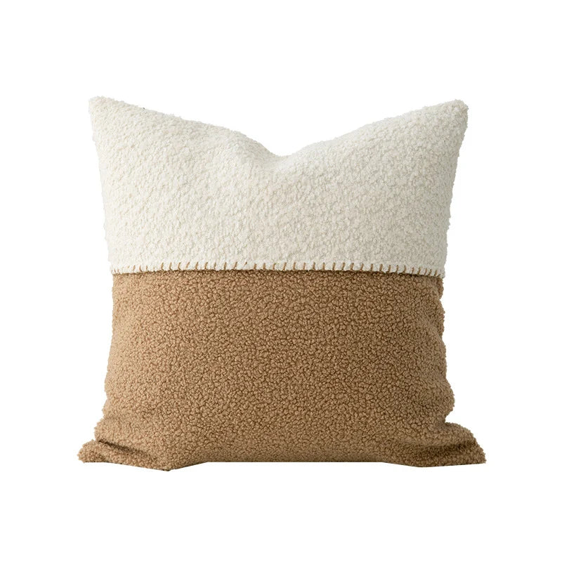 Decorative Pillow Two-Tone Bouclé & Teddy Sherpa