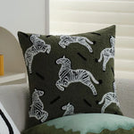 Decorative Pillowcase Teddy Fleece Zebra Stripe Hidden Zipper