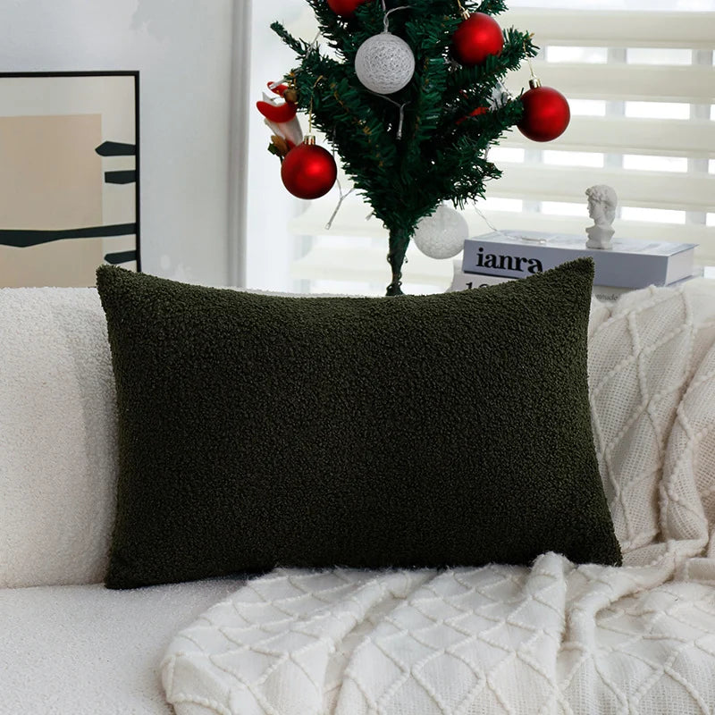 Decorative Pillowcase Teddy Fleece Zebra Stripe Hidden Zipper