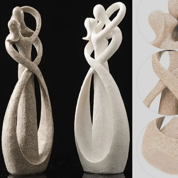 Decorative Sculpture Resin Abstract Embrace Design Love Theme