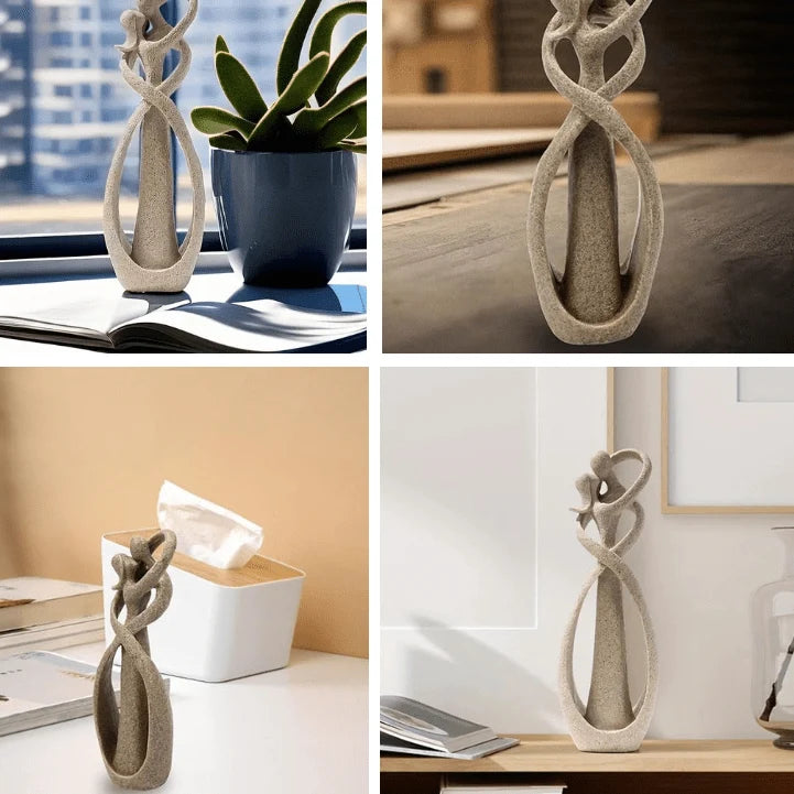 Decorative Sculpture Resin Abstract Embrace Design Love Theme