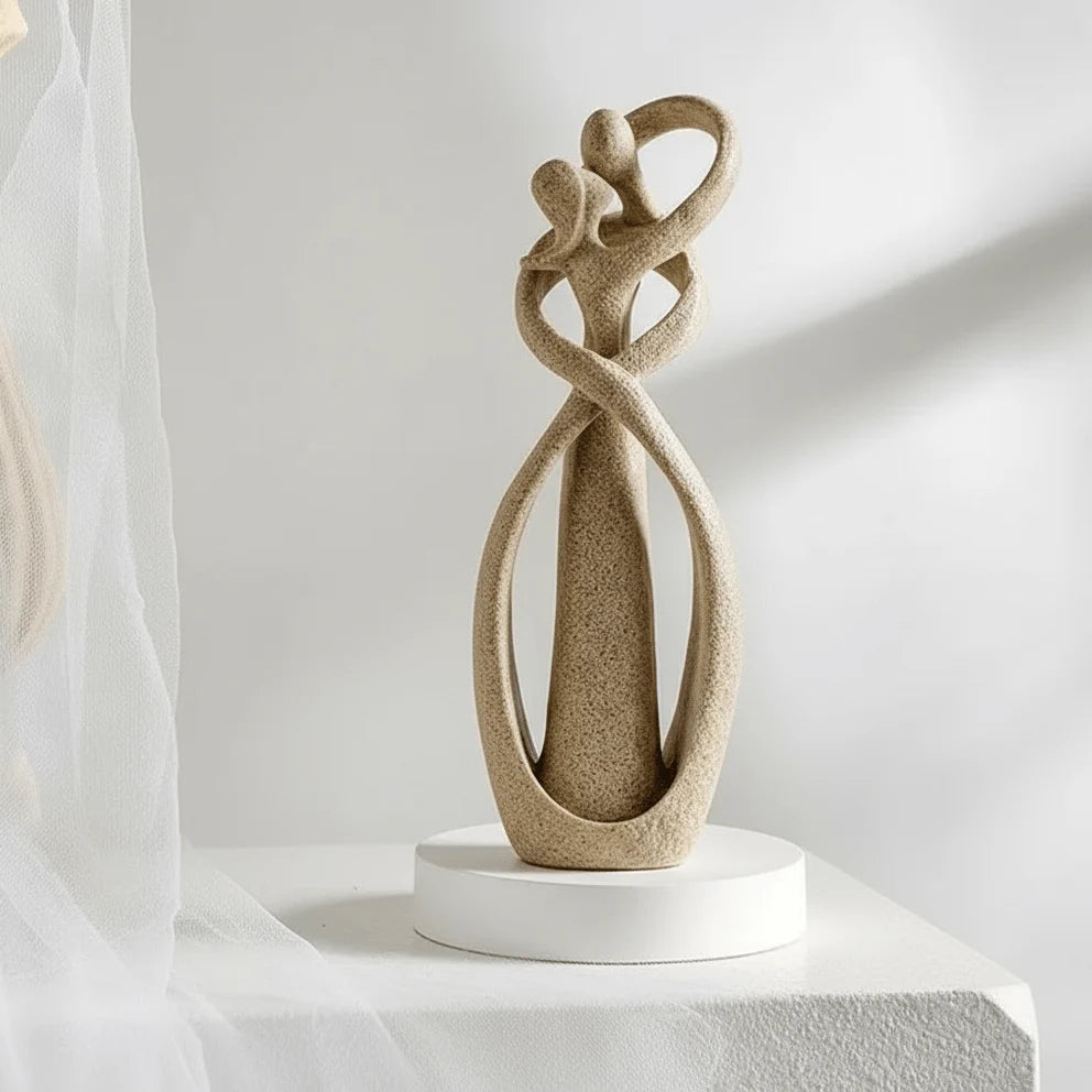 Decorative Sculpture Resin Abstract Embrace Design Love Theme