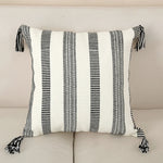 Decorative Throw Pillow Cotton-Blend Hand-Tufted Embroidery & Tassels