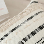 Decorative Throw Pillow Cotton-Blend Hand-Tufted Embroidery & Tassels