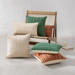 Decorative Throw Pillow Handwoven Relief Texture Hidden Zipper