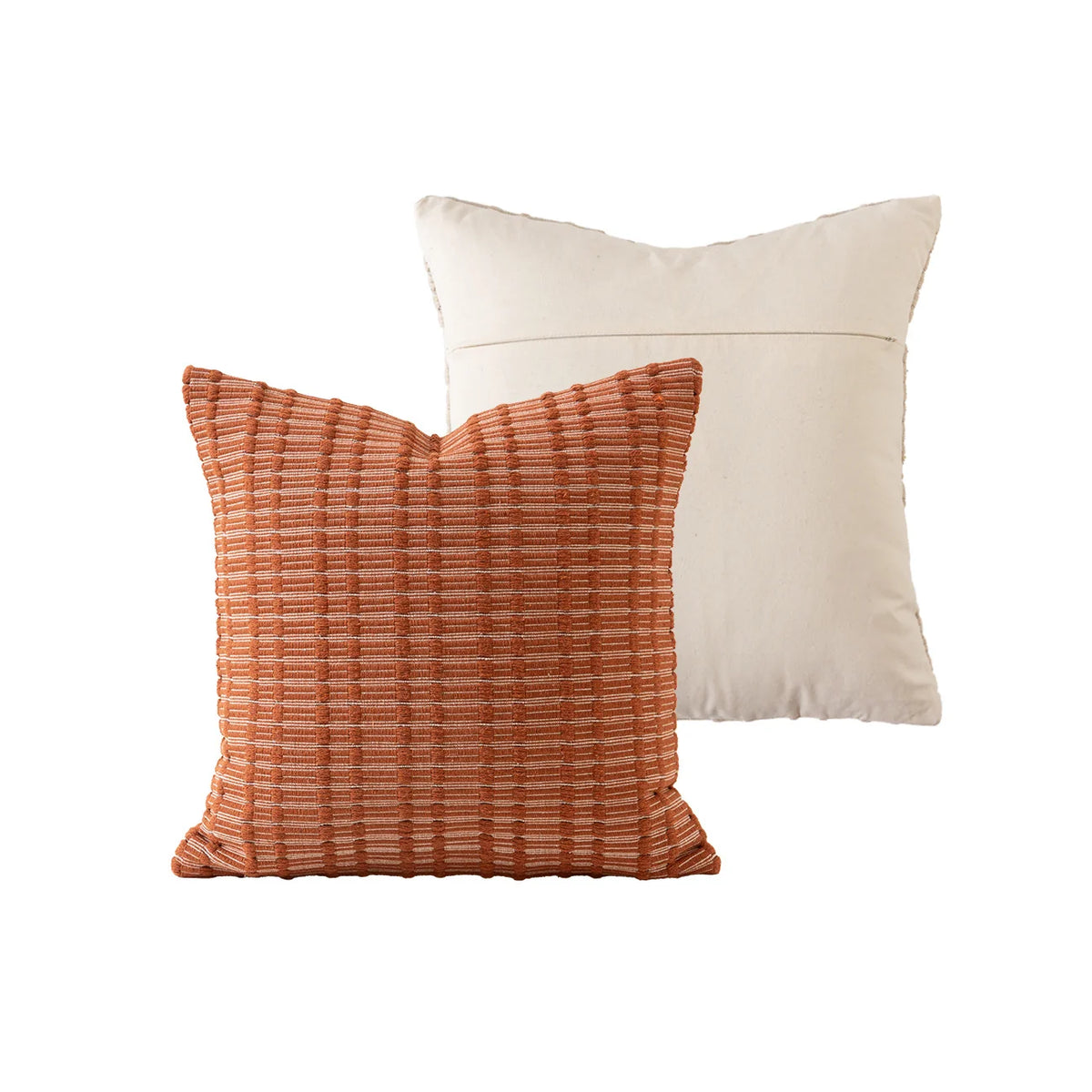 Decorative Throw Pillow Handwoven Relief Texture Hidden Zipper