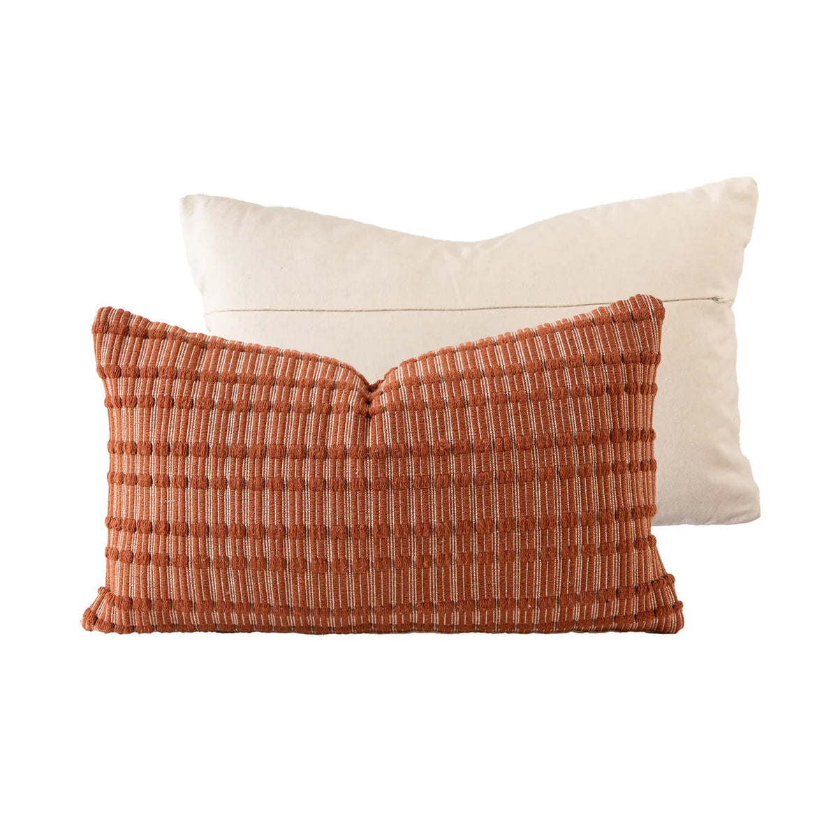 Decorative Throw Pillow Handwoven Relief Texture Hidden Zipper