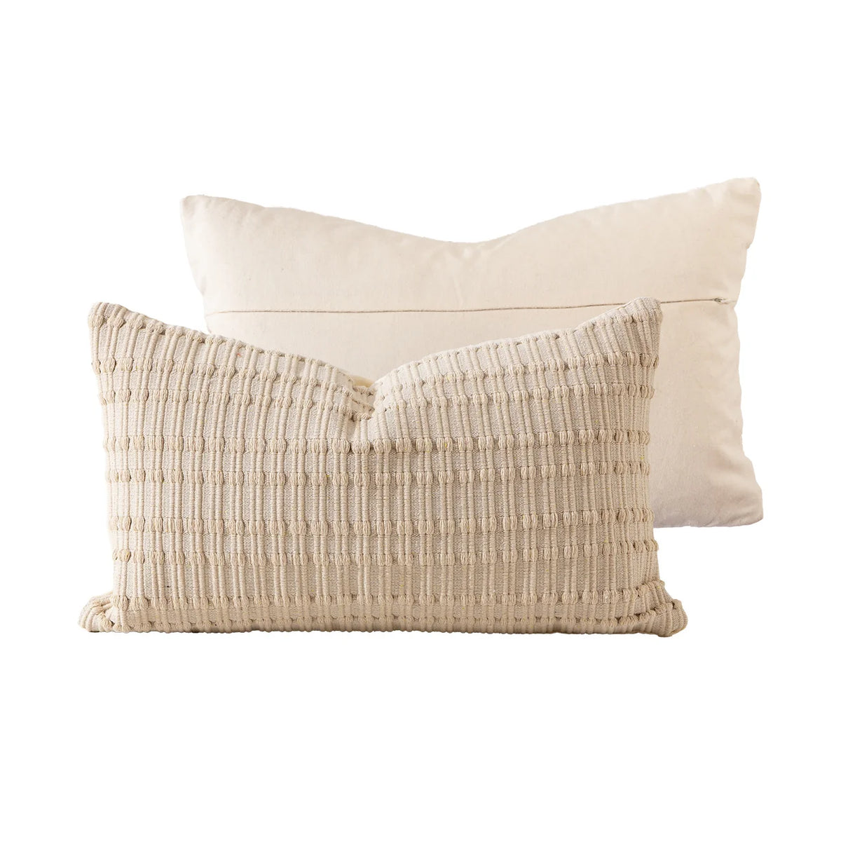 Decorative Throw Pillow Handwoven Relief Texture Hidden Zipper