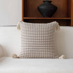 Decorative Throw Pillow Linen-Feel Cover & Handwoven Jute Trim