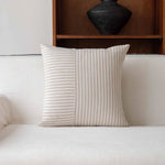 Decorative Throw Pillow Linen-Feel Cover & Handwoven Jute Trim