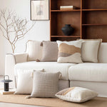 Decorative Throw Pillow Linen-Feel Cover & Handwoven Jute Trim