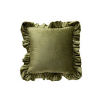 Decorative Throw Pillow Velvet Ruffled Flange Plush Insert