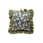 Decorative Throw Pillow Velvet Ruffled Flange Plush Insert