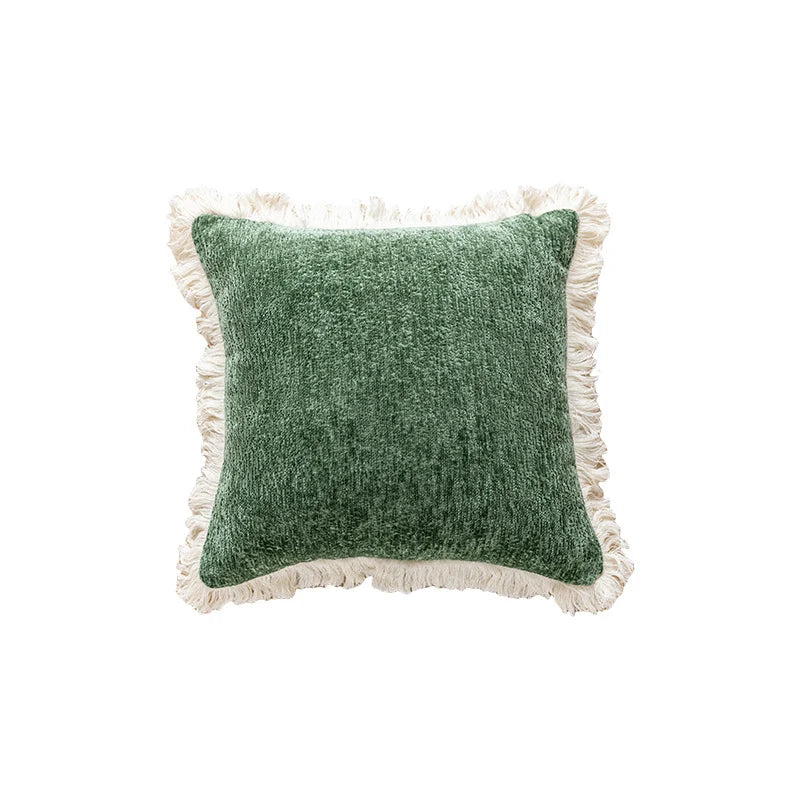 Decorative Throw Pillow Velvet Ruffled Flange Plush Insert
