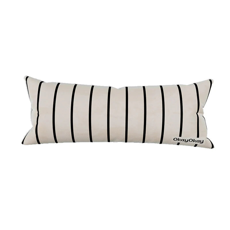 Decorative Throw Pillow Velvet Vertical Stripe Removable Cover