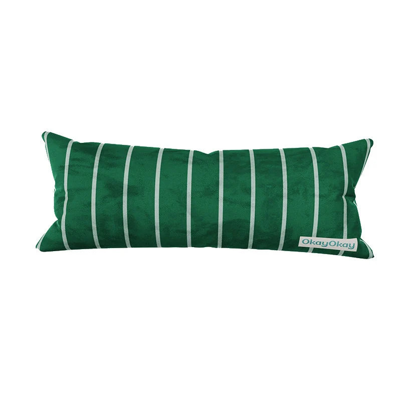 Decorative Throw Pillow Velvet Vertical Stripe Removable Cover