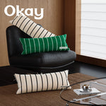 Decorative Throw Pillow Velvet Vertical Stripe Removable Cover