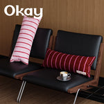 Decorative Throw Pillow Velvet Vertical Stripe Removable Cover