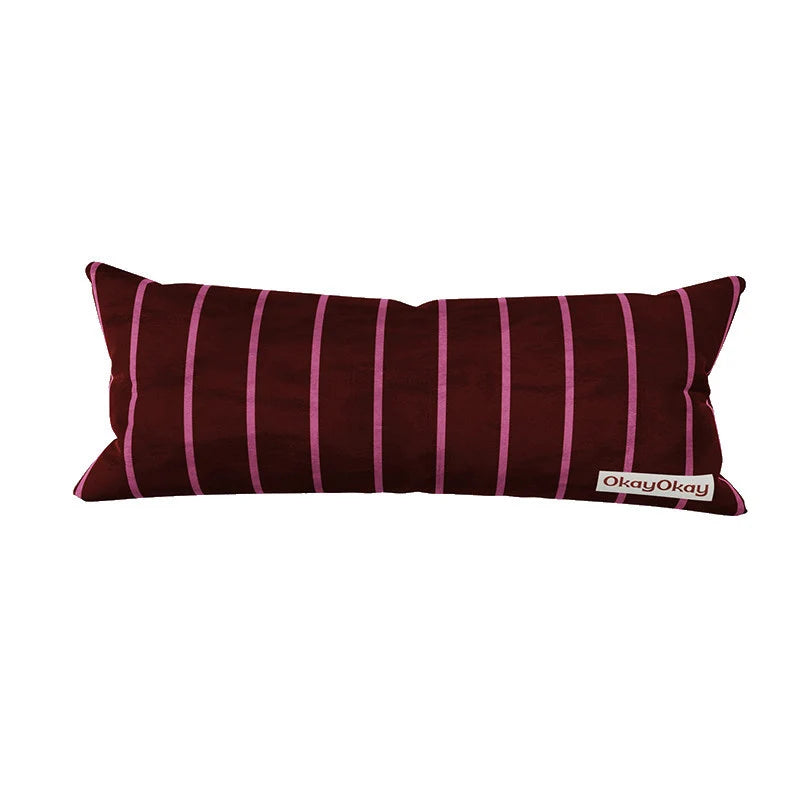 Decorative Throw Pillow Velvet Vertical Stripe Removable Cover