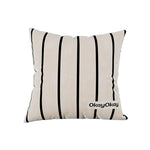 Decorative Throw Pillow Velvet Vertical Stripe Removable Cover