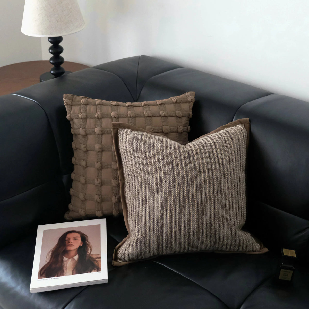 Decorative Throw Pillow Wabi-Sabi Geometric Textured Polyester Silk Flocking