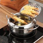 Deep Fryer Pot Removable Thermometer Splatter-Reducing Lid