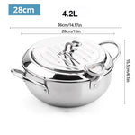 Deep Fryer Pot Removable Thermometer Splatter-Reducing Lid