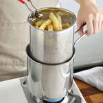 Deep Frying Pot Stainless Steel Oil-Saving 1.2L